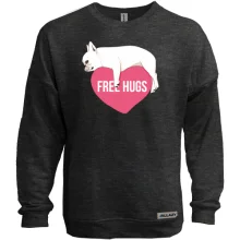 Свитшот без начеса Free Hugs с мопсом