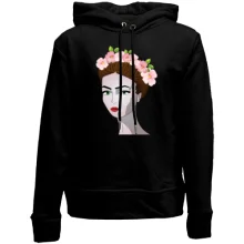 Дитяче худі без начосу Girl with pink flowers 1