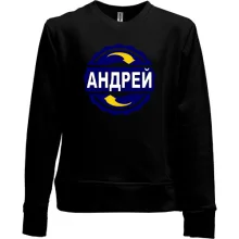 Детский свитшот без начеса с именем Андрей в круге