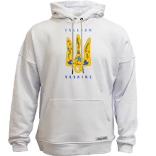 Худи без начеса с тризубом, цветами и птицами «FREEDOM UKRAINE»