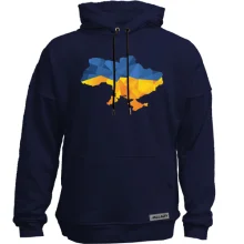 Худи без начеса с полигональной картой Украины