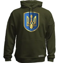 Худи без начеса с тризубом на синем щите
