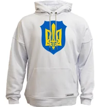 Худи без начеса с тризубом-мечом на синем щите