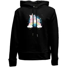 Детское худи без начеса Baby unicorn on a rainbow