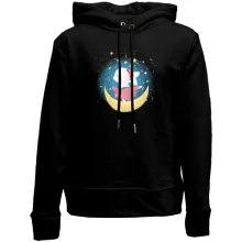 Детское худи без начеса Baby rabbit on the moon