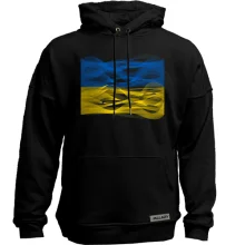 Худи без начеса "Флаг Украины в виде волн"