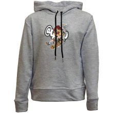 Детское худи без начеса Hipster with fire on a skateboard