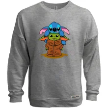 Свитшот без начеса Stitch and Baby Yoda