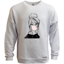 Світшот без начосу Girl with babble gum art
