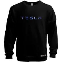Світшот без начосу з лого Tesla (блискавки)