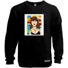 Світшот без начосу Brown-haired woman in flowers
