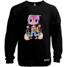 Світшот без начосу Girl with pink hair