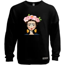 Світшот без начосу Girl with pink flowers