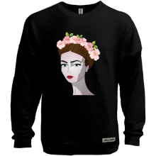 Світшот без начосу Girl with pink flowers 1