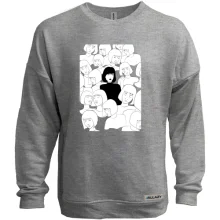Свитшот без начеса Black and white art girls