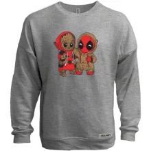 Світшот без начосу Baby groot and deadpool
