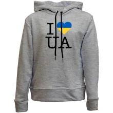Детское худи без начеса "I ♥ UA"