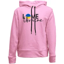 Детское худи без начеса LOVE Ukraine с флагом