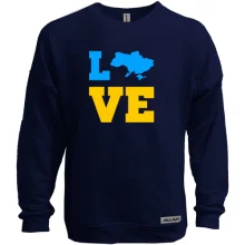 Свитшот без начеса LOVE с мапой Украины