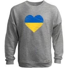 Свитшот без начеса с сердцем в цветах национального флага