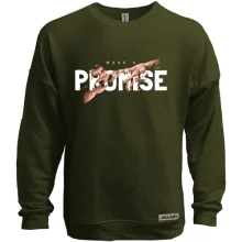 Свитшот без начеса с принтом "Make a promise"