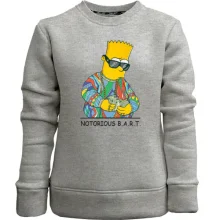 Детский свитшот без начеса с модным Бартом Симпсоном (Notorious Bart)