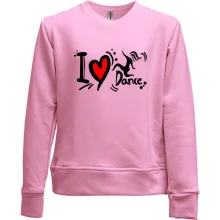 Детский свитшот без начеса i love dance