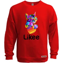 Свитшот без начеса с котиком "Likee"