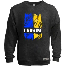 Свитшот без начеса с надписью "Ukraine" на фоне флага