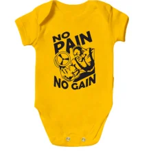 Детское боди с бодибилдером «No pain no gain»