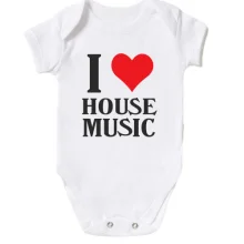 Детское боди I love house music