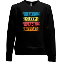 Детский свитшот без начеса Eat Sleep Game Repeat