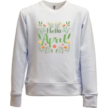 Детский свитшот без начеса Hello April Апрель