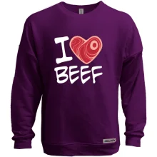 Свитшот без начеса "I love Beef"