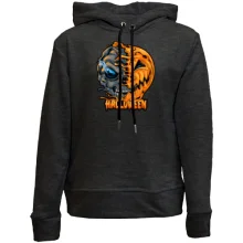 Детское худи без начеса Halloween с черепом-тыквой