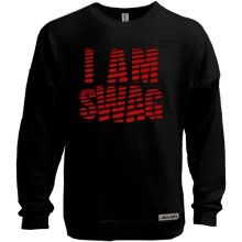 Свитшот без начеса с надписью "I AM SWAG"