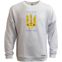 Свитшот без начеса с тризубом, цветами и птицами «FREEDOM UKRAINE»