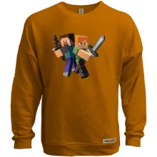 Свитшот без начеса Minecraft со Стивом и Алекс