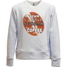Детский свитшот без начеса Scream coffee