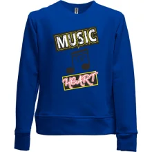 Детский свитшот без начеса Music is my heart