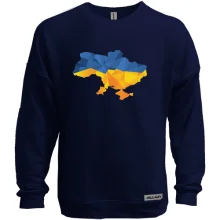 Свитшот без начеса с полигональной картой Украины