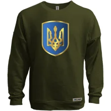 Свитшот без начеса с тризубом на синем щите