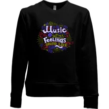Детский свитшот без начеса Music is what Feelings sound like