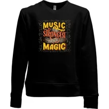 Детский свитшот без начеса Music is the Strongest from of Magic