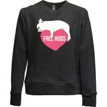 Дитячий світшот без начосу Free Hugs з мопсом