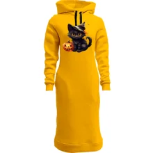 Худи платье Котик в шляпе с тыквами (2)