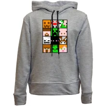 Детское худи без начеса Minecraft Creeper Patern