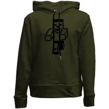 Детское худи без начеса с силуэтом персонажа Minecraft