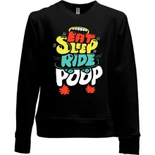 Детский свитшот без начеса Eat Sleep Ride