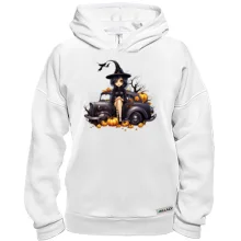 Худи BASE Halloween-Ведьма на старой машине